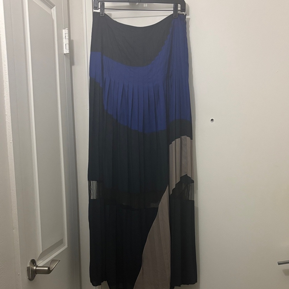 BCBGMaxAzria Blue and Black Maxi Skirt
